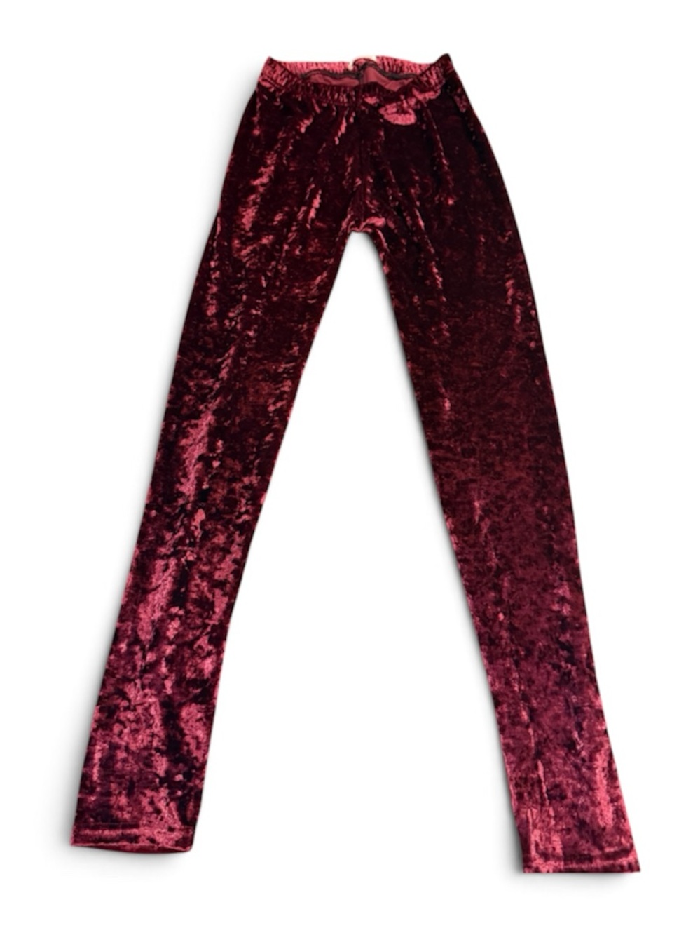 Girls' Crushed Velvet Leggings - Wine